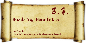 Buzásy Henrietta névjegykártya